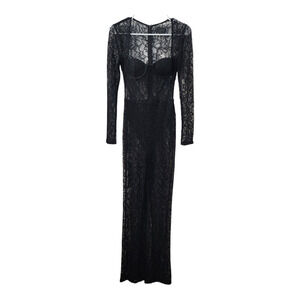Michael Costello x REVOLVE Audrey Lace Jumpsuit in Black XS Sheer Chic Evening